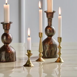 Lot de 3 bougeoirs HDCastle, laiton vieilli