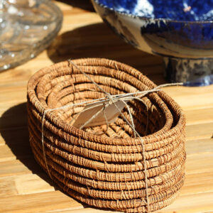 Set de 3 paniers Myra en fibre de palmier