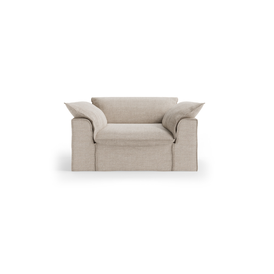 Petit canapé Nomad loveseat, pure ivory