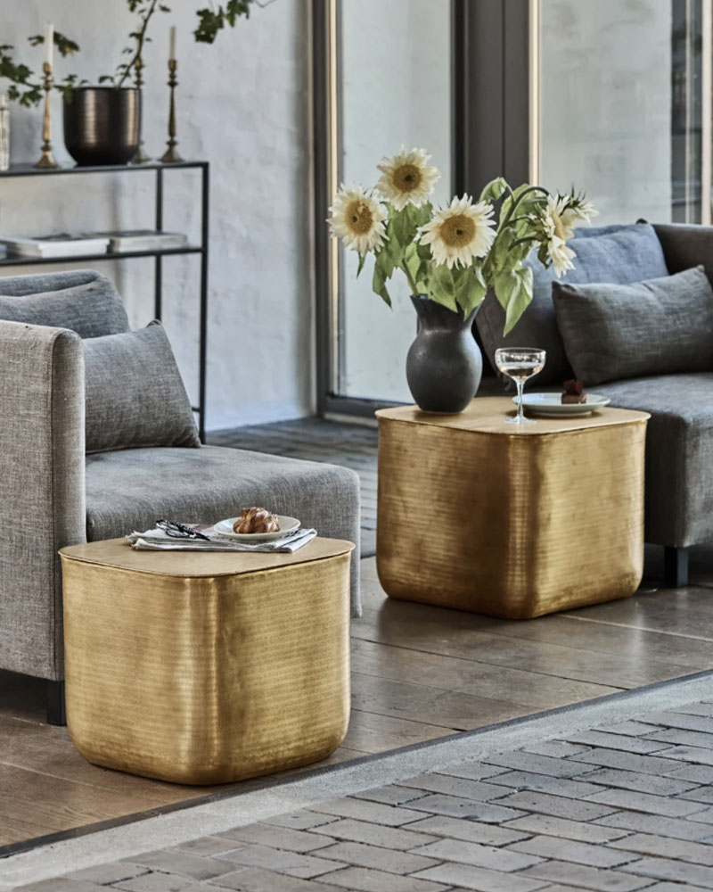 Table d'appoint HDCajas avec rangement, taille L